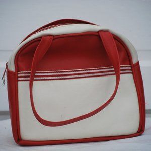 Atenti Red White Leather Purse/Bag -Small